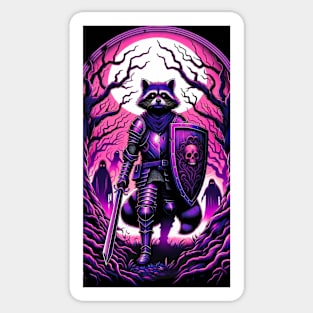 Raccoon Paladin of the Purple Realm Sticker